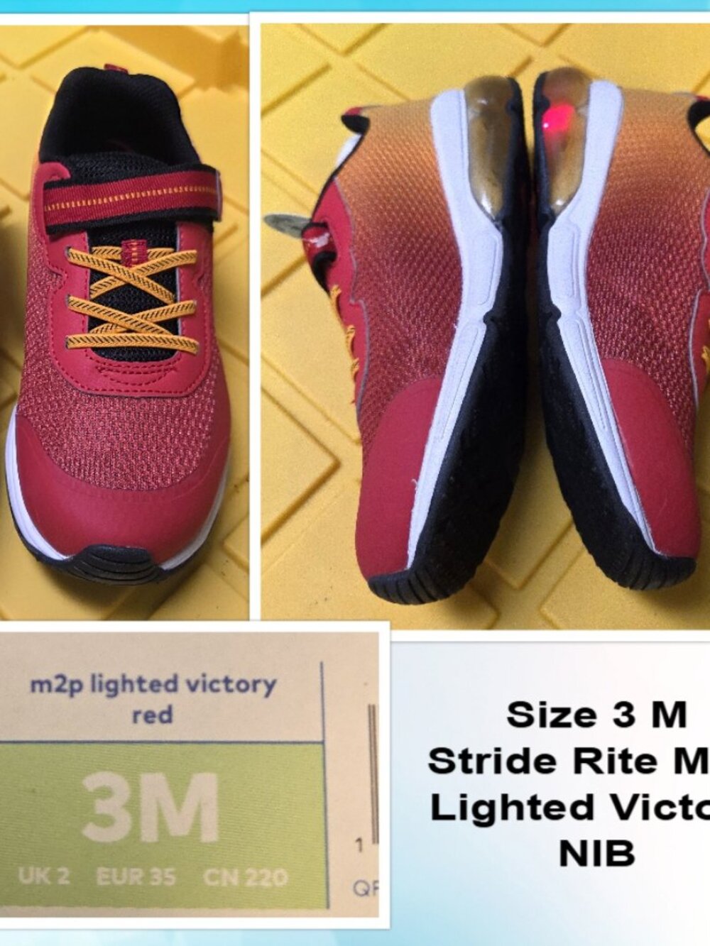 Size 3 - Stride Rite - Shoes - BRIGHTON taupe - NWT & Lighted Victory - Red - Picture 9 of 9
